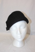 Vintage Womens Black Wool "Bonnet" Style Day Hat OSFA-B68