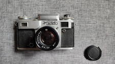 Appareil photo KIEV-4M Objectif Helios 103 1.8/53 Télémètre soviétique vintage.