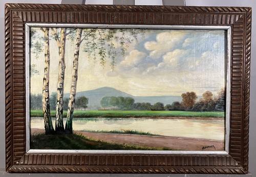 Ancienne huile paysage - ancienne,