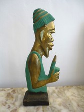 Statuette  homme africain en bronze - syle Art Déco - années 50-60