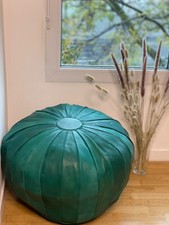 pouf marocain en cuir, pouf rond, pouf berbère, pouf ottoman,100% cuir handmade 
