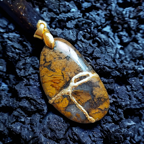 Pendentif kintsugi agate - kintsugi,