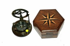 Ancienne boussole méridienne en laiton vintage boussole maritime et...