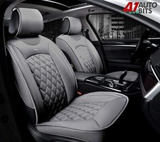 Gris Matelassé Diamant PU Cuir Siège Avant Housses pour Audi A4 A6 A8 Q7 S-LINE