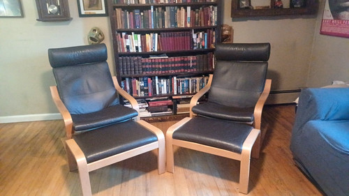 Pair brownleather ikea - pair,