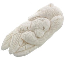 Hand Carving Bear Cradling Cub