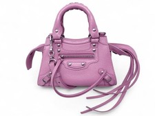 SAC A MAIN BALENCIAGA NEO CLASSIC NANO 638527 CUIR FUSHIA BANDOULIERE BAG 1100€