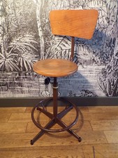 ANCIEN CHAISE ATELIER MéTAL et BOIS-DESIGN INDUSTRIEL-60-70