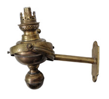 Ancienne lampe à pétrole murale gyroscopique en laiton - Bateau nautique marine
