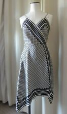 MASSIMO DUTTI Robe été bretelles fines 100% Soie imprimé foulard écru noir T 36