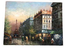 Oil painting french street - painting,