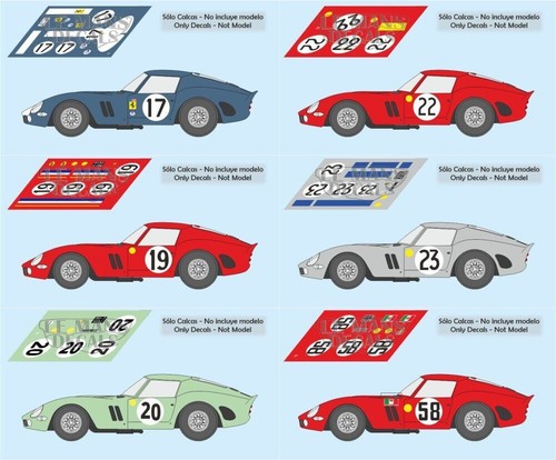 Décals ferrari 250 gto - décals,