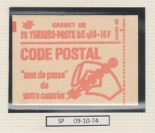 FRANCE CARNET FERME 20 TIMBRES BEQUET 0,80 ROUGE SANS PH ET DATE - 1816 C5