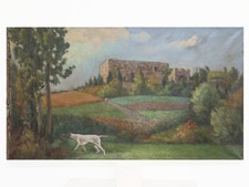 Paysage de Campagne Avec Chien