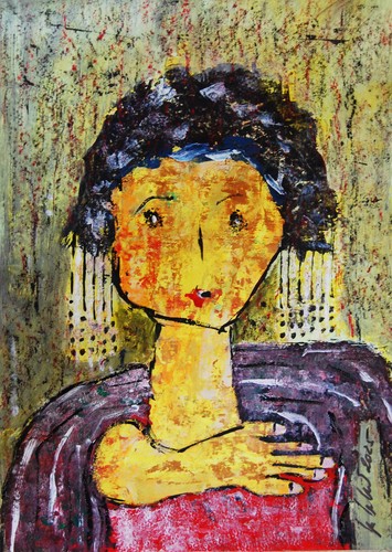 Art brut sur papier 42x49 - ,4, cm