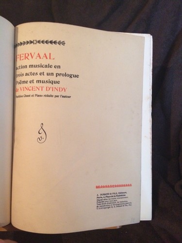 Vincent indy fervaal - vincent, opéra