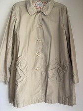 TRENCH IN EXTENSO 42 COTON BEIGE COL ROND GROS BOUTONS DOUBLÉ TISSU FLEURI