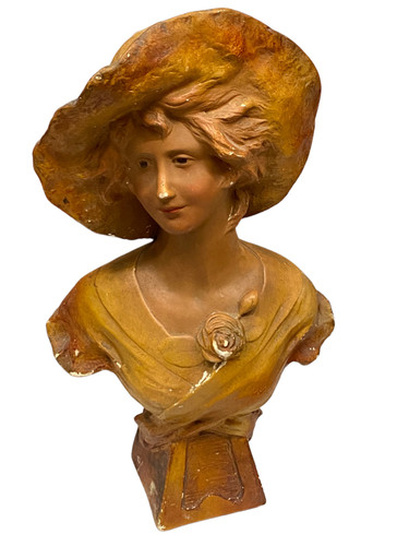 Ancienne statue buste - statue, femme