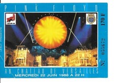 RARE / TICKET BILLET DE CONCERT - PINK FLOYD : LIVE A PARIS ( FRANCE ) 1988