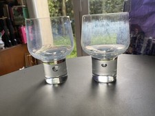 2 verres Kosta Boda Mambo cristal? pied bulle vin, eau sweden vintage scandinave
