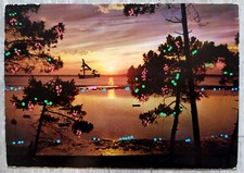 Coucher de soleil sunset poéme Heredia rehaussé Posca 1969 carte postale