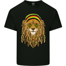 T-Shirt Enfant Dreadlock Rasta Lion Jamaïque Jamaïcain