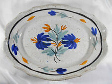 ( 07 ) MAGNIFIQUE PLAT EN FAIENCE CUL NOIR FORGES LES EAUX OU ROUEN XVIII ème 