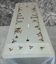 Nappe Brodée faite Main Motifs Sujets Malagasy Ref2 Soavani &Co