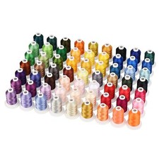 Brother Lot de 63 bobines de fil pour machine à broder 800 m