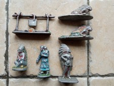 Lot 6 Figurines Chef Indien  Indienne,  Aludo, Quiralu. Soldat  Aluminium