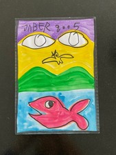 "2 yeux blancs" JABER EL MAHJOUB 1938-2021 gouache sur papier 2005 21x29,6cmE188