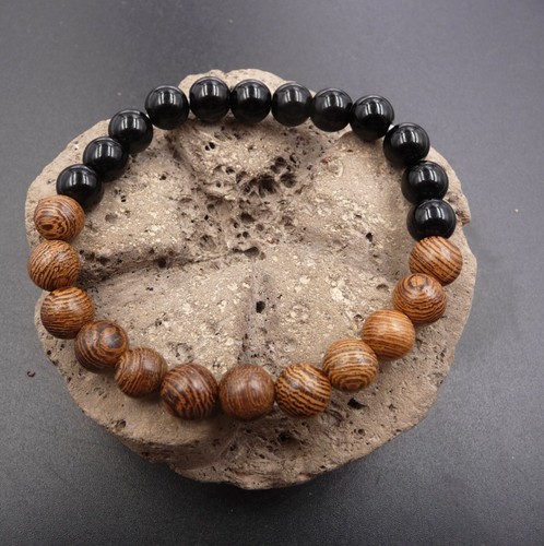 Bracelet élastique onyx - bracelet,