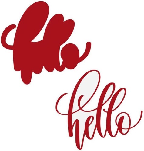 Hello words die cut - cut, card