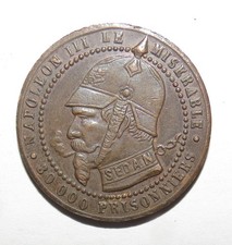 France Jeton Satirique Napoléon III 1870 – Type Sedan – Cuivre 25 mm Rare