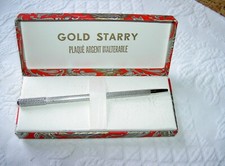 ANCIEN STYLO BILLE GOLD STARRY COLLECTION PLAQUE ARGENT