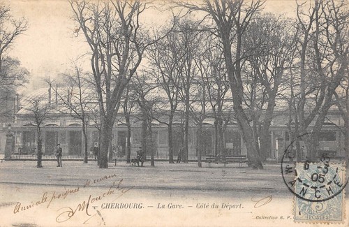Cpa cherbourg la gare - 50, /