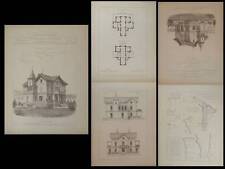VILLA A PONCIN - GRAVURES ARCHITECTURE 1890 - JOURNOUD