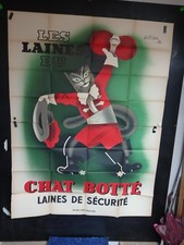 AFFICHE LAINES CHAT BOTTE  1934  LITHOGRAPHIE 160X120CM  en 2 feuilles