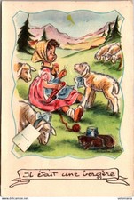 S22555 cpa illustrateur Germaine Bouret - carte à système - il était une bergère