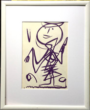 A.R.penck Mathematique 22x33cm, De " Poésie " 1987, Certificat + Cadre 55x43cm