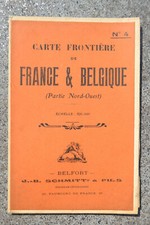 carte frontière n°4 FRANCE BELGIQUE Nord-Ouest  1910 J.B. SCHMITT Belfort