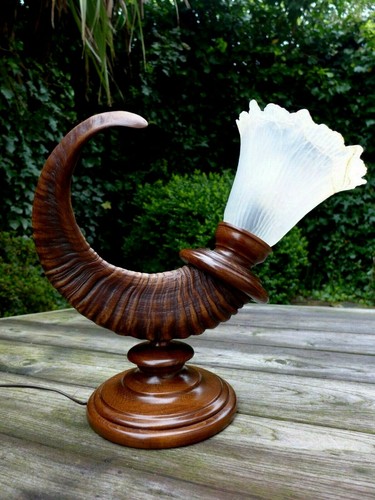Ram horn table lamp with - ram,