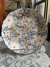 Assiette ancienne Delft oiseaux 19 ème siècle TAZ