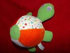 DOUDOU PLAYSKOOL TORTUE miroir vert orange rose mauve étoile 25cm vintage