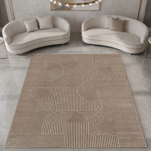 Tapis beige motif - , lignes