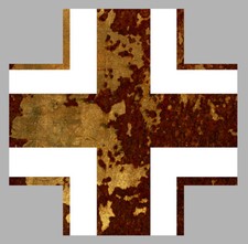 CROIX DE FER LUFTWAFFE ROUILLE 12cm VW COMBI COX AUTOCOLLANT STICKER AUTO CA142