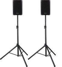 Pack Sonorisation 2 Enceintes PA Active Bluetooth Bi-Amp DSP 8'' Set Pied 800W