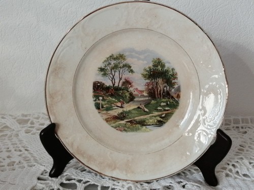 Assiette très ancienne terre - assiette,