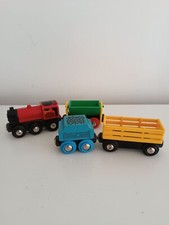 Brio Train 3 Wagon Bois Tender 33647 33613 33604 Tipping Locomotive Vintage Rare