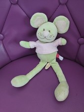 Doudou TEX  Souris Verte Environ 30 Cm